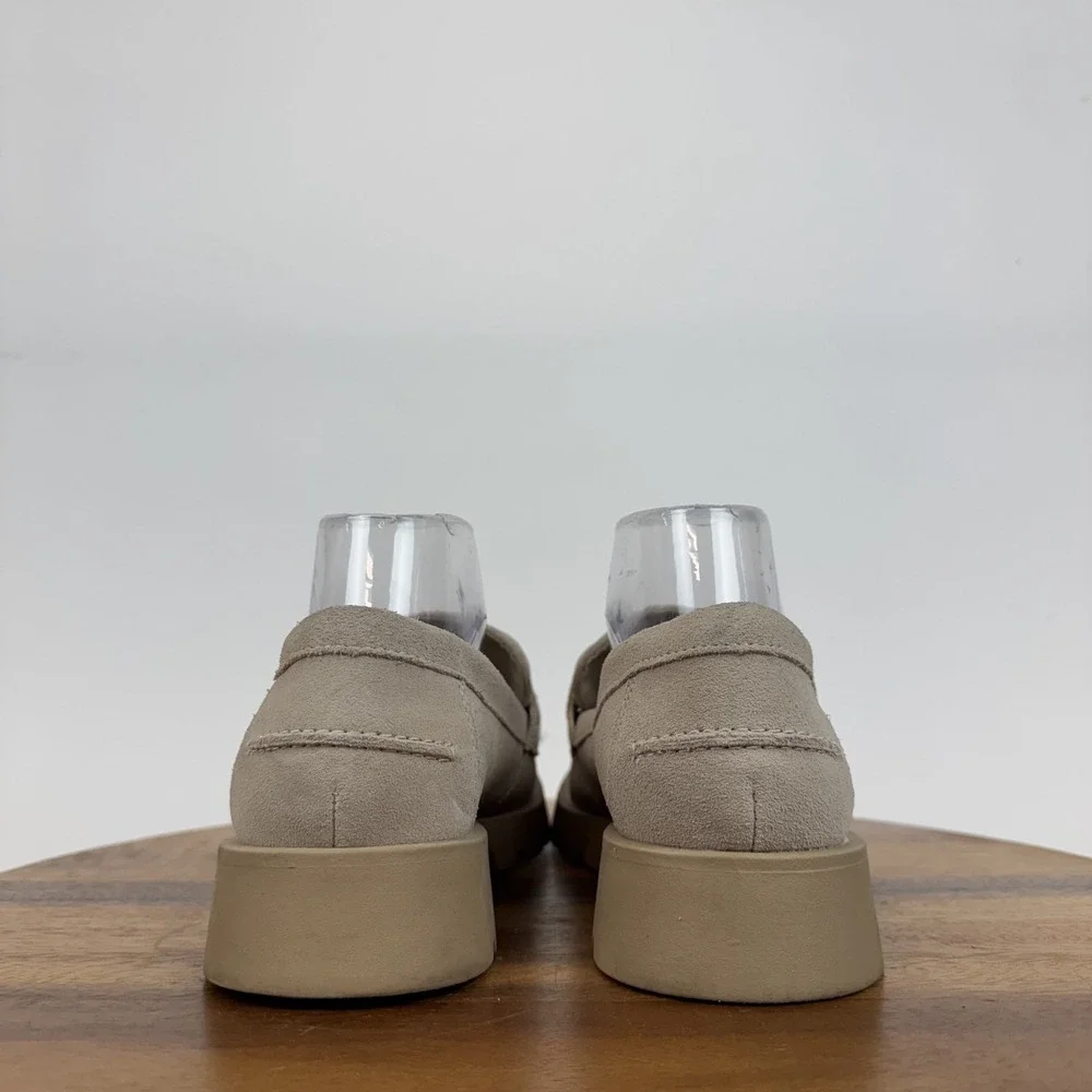 Womens Dolce Vita Evanka Beige Suede Comfort Casual Platform‎ Loagers Size 9 M